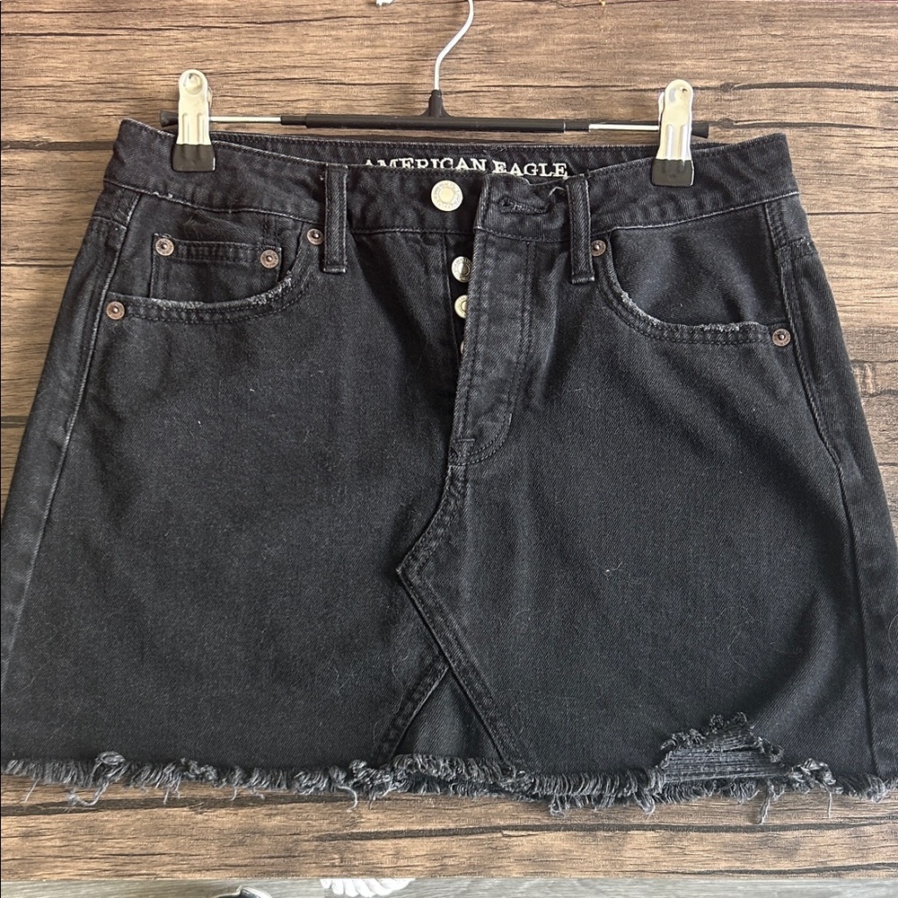 American Eagle Outfitters Black Denim A-Line Skirt